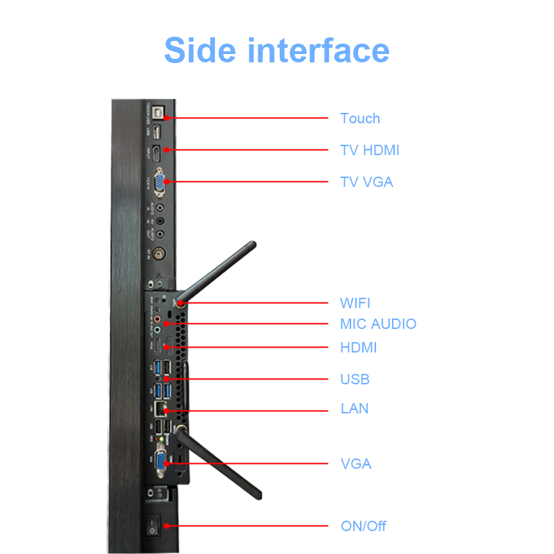 OEM ODM Dijital Kara Tahta LCD Ekran Eğitim için İnteraktif Beyaz Tahta
